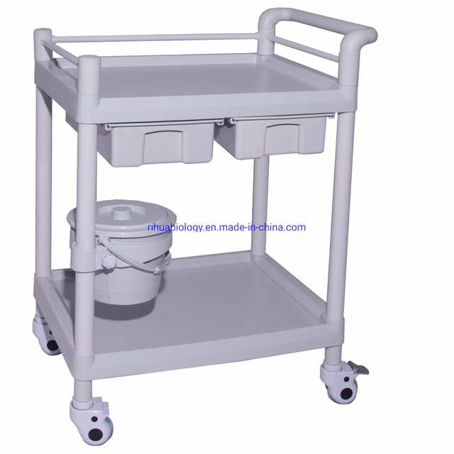 RH-201E Hospital Multifunctional 2 Shelf ABS Medical Instrument Cart