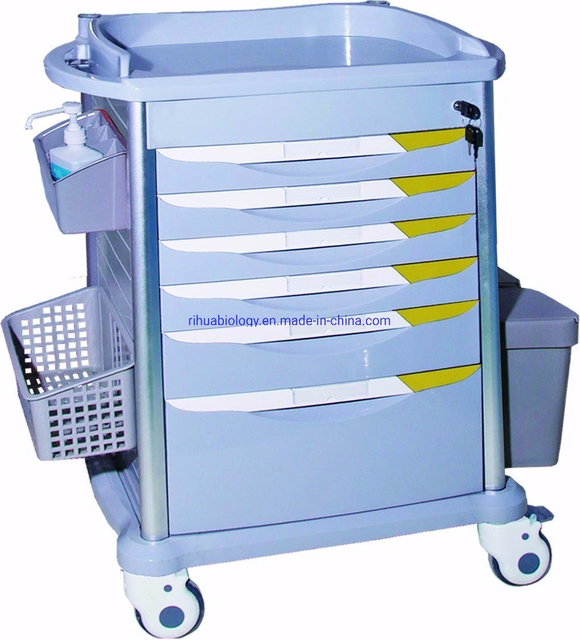 RH-C502 ABS Hospital 6 Drawer Medication Delivery Cart with Key Lock