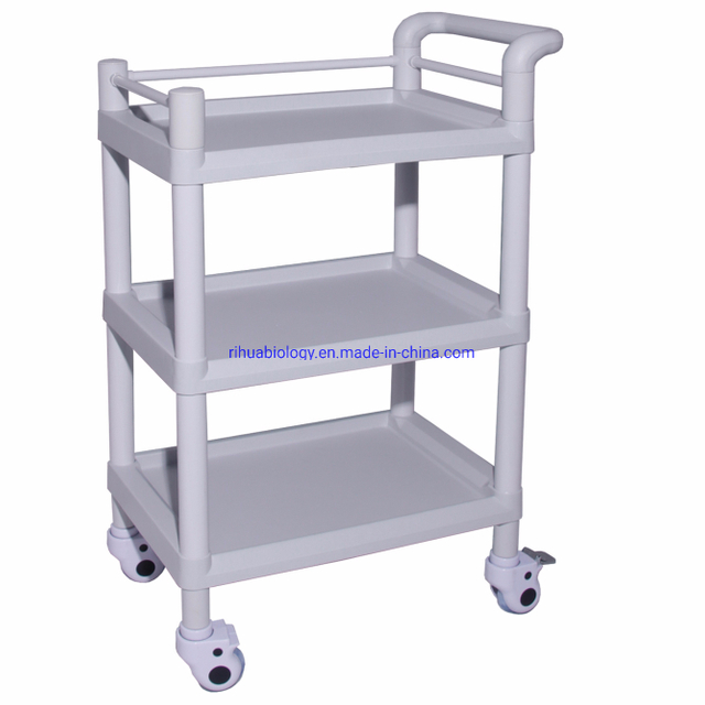 RH-101H Hospital Multi-purpose ABS 3 Shelf Instrument Cart