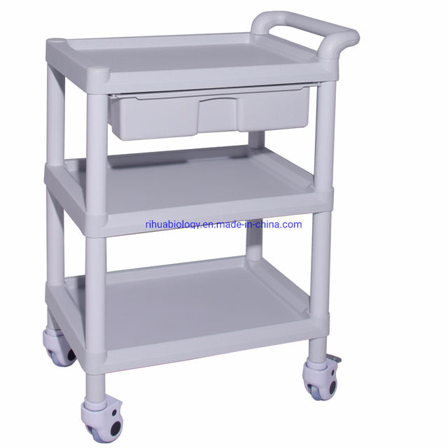 RH-101D Hospital ABS Miscellaneous Medical Supply 3 Shelves Cart
