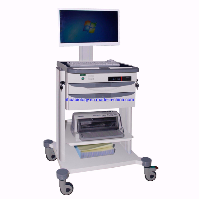 RH-C205 Hospital Ward Service Furniture Height Adjustable Treatment Cart with Printing Machine