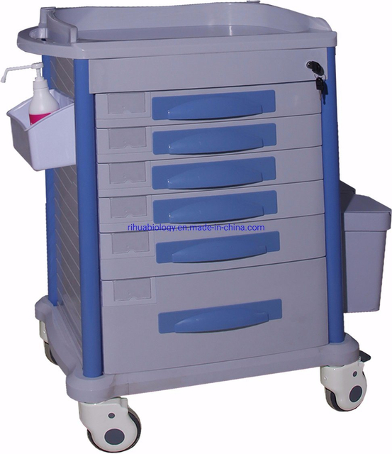 RH-C510 Hospital Medical 6 Drawer Emergency Medicine Cart
