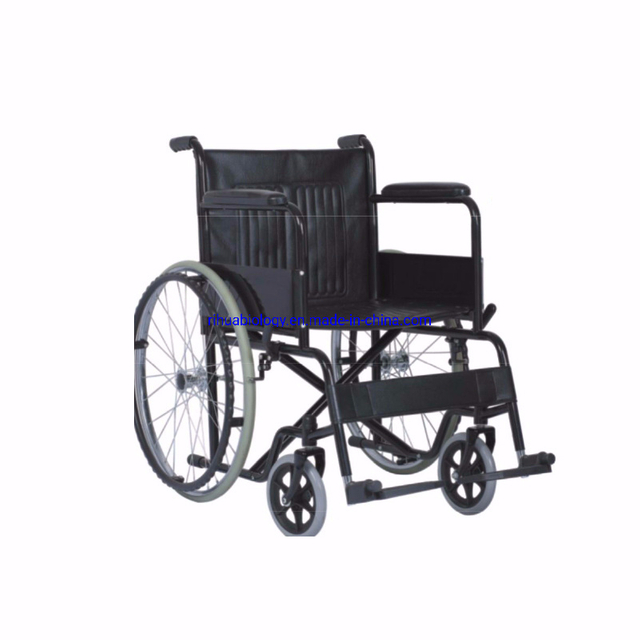 RH-Q102 Cheap Manual Aluminum Footplate Stainless Steel Wheelchair for Hospital