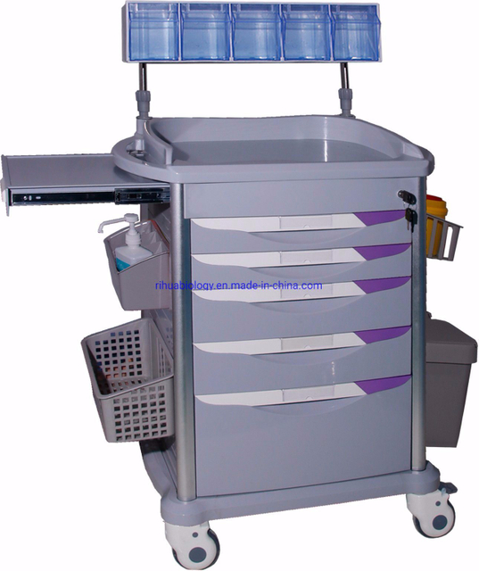 RH-C702 Hospital Medical Furniture Equipment 5 Anesthesia Box Anesthetist Cart