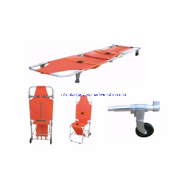 RH-G2026 Hospital Aluminum Alloy Two Folding Emergency Rescuring Used Medical Stretcher