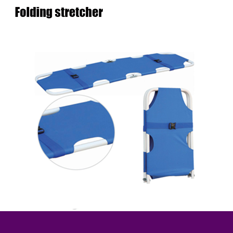 Hospital Medicalsteel Plastic Spraying Folding Stretcher Emergency Folding Stretcher