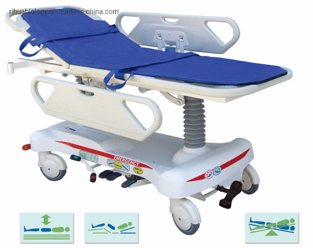 Rh-D207 Hospital Luxurious Hydraulic Rise and Fall Stretcher Cart