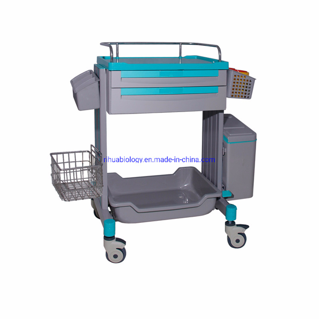 RH-C141 Hospital Treatment Trolley Surgical Instruments Plastic Emergency Trolley