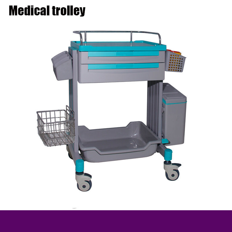 Hospital Treatment Trolley Surgical Instruments Plastic Emergency Trolley