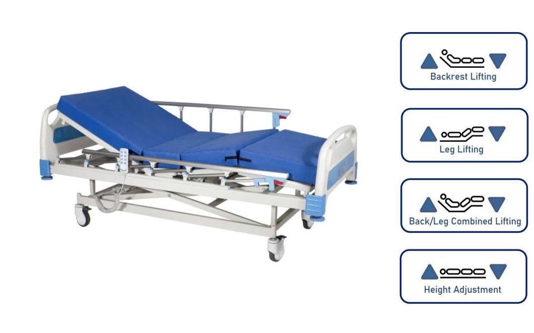 Rh-Ad306 3-Function Adjustable Electric Control Hospital Bed: Patient Treatment Nursing Bed