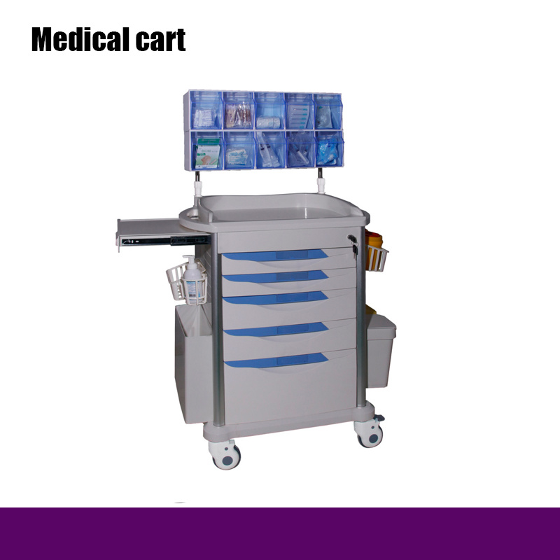 Hospital Emergency Cart Plastic ABS Medical Trolley for Sale