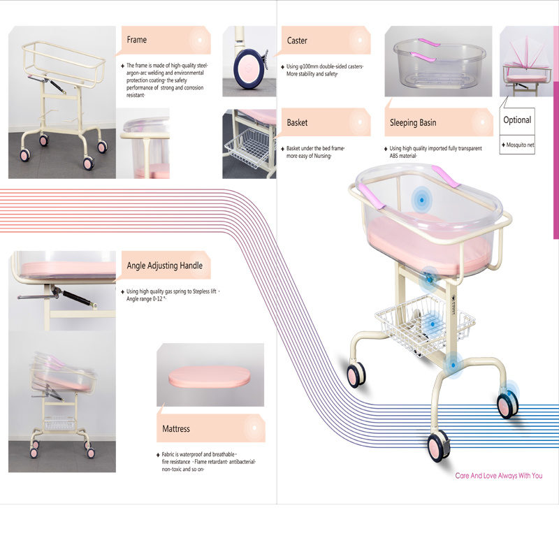 Transparent Baby Cot or Baby Crib /Bed Hospital Bassinet