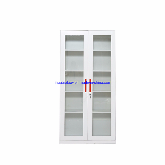 RH-OB026 Hospital Glass Double Open File Cabinet