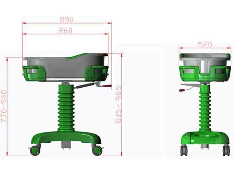 Rh-Fy01 Hospital Bed Baby Crib Bassinet