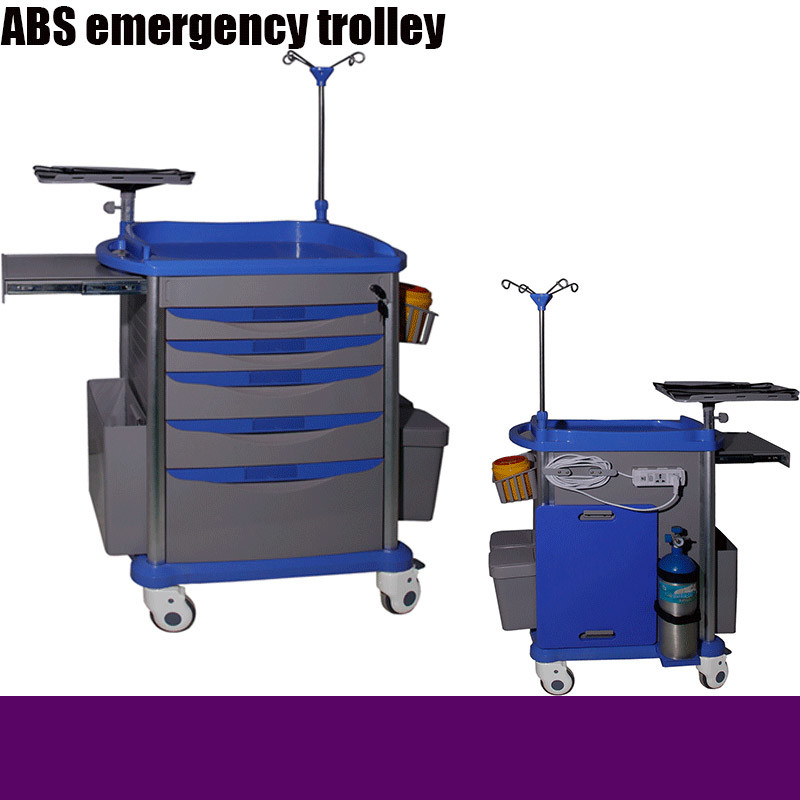 Hospital Cart ABS Medical Trolley and Emergency Treatments Trolley