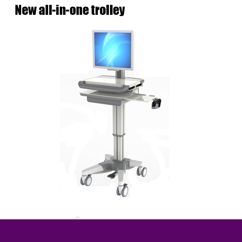 Hospital ABS Medical Device Durable Nursing Trolley with Laptop