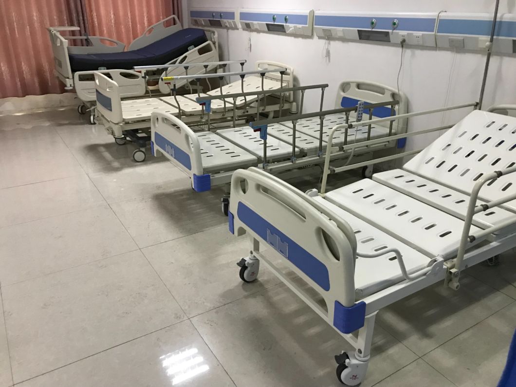 Rh-Ad429 Three-Function Motorized Electric Control Medical Patient Bed: Hospital Nursing Care Furniture with 6-Bar Aluminum Side Railings