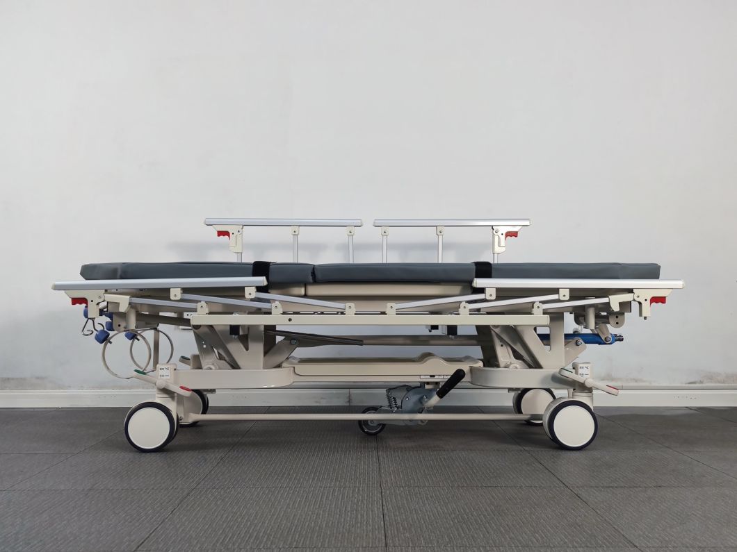 Rh-Fa800f Double Direction Deploying Folding Railing Transfer Patient Trolley Emergency Equipment