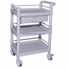 Rh-101j Hospital Clinic Furniture ABS 3 Shelf Mobile Supply Station Cart