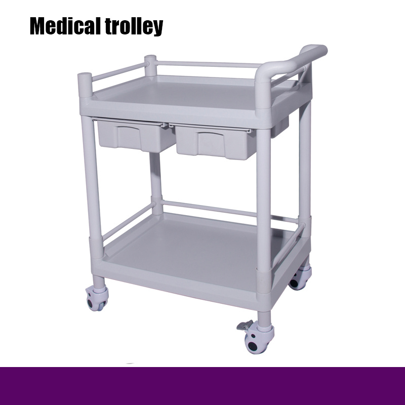 Hospital Multifunctional ABS Trolley/Double Drawers