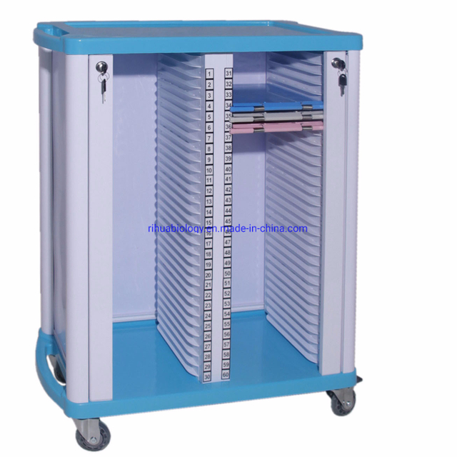 RH-C305 Hospital Ward Furniture 60 Patient Medical Record Slot Cart