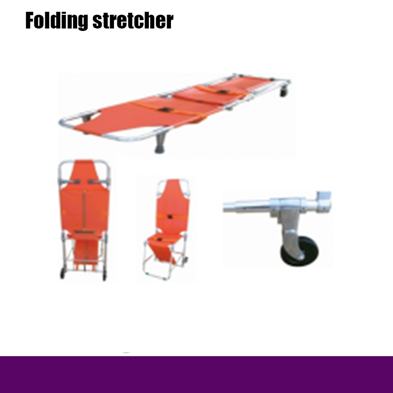 Hospital Aluminum Alloy Two Folding Emergency Rescue Medical Stretcher