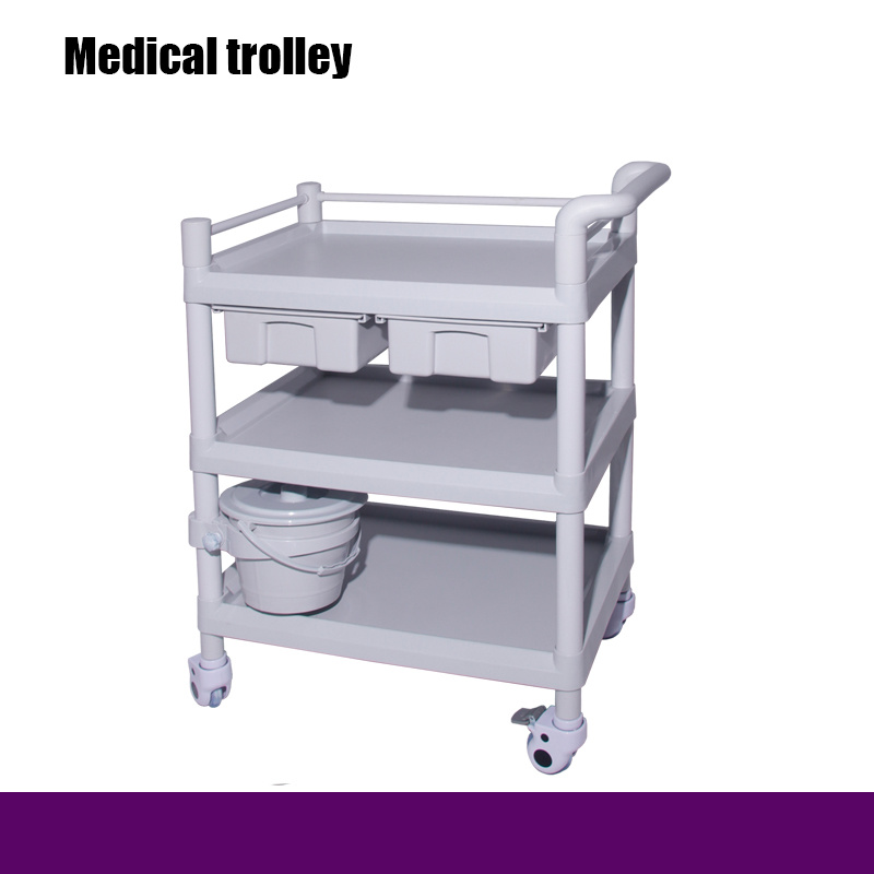 Hospital Multifunctional ABS Trolley /Tripple Shelves