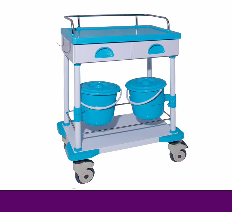 Hospital Specific Use Plastic Treatment Cart with Bucket