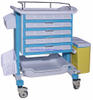 RH-C125 Hospital Furniture 5 Medication and Supply Drawer 1 Shelf Treatment Cart