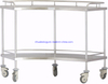 Hospital Medical Stainless Steel Instrument Cart with Wheels