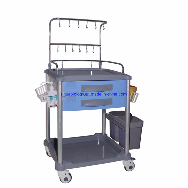 RH-C134 ABS Hospital 12 Infusion Hooks Patient Infusion Cart