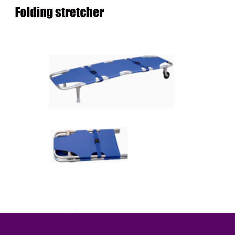 Hospital High Quality Aluminum Alloy Folding Stretcher with Wheels