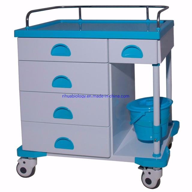 RH-C171 ABS Hospital Furniture 5 Supply Drawer Patient Treatment Cart