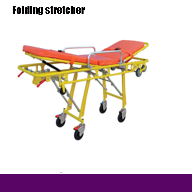 Hospital Steel Loading Ambulance Stretcher with Wheels