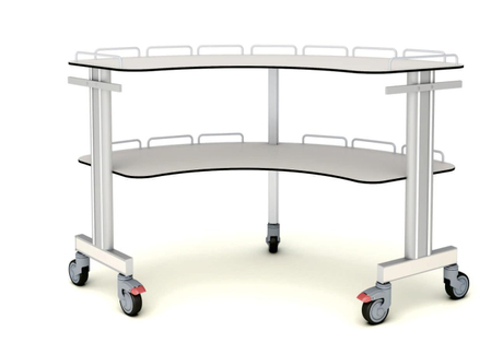 Arc Shape Medical Instrument Cart: Hospital Clinical Furniture