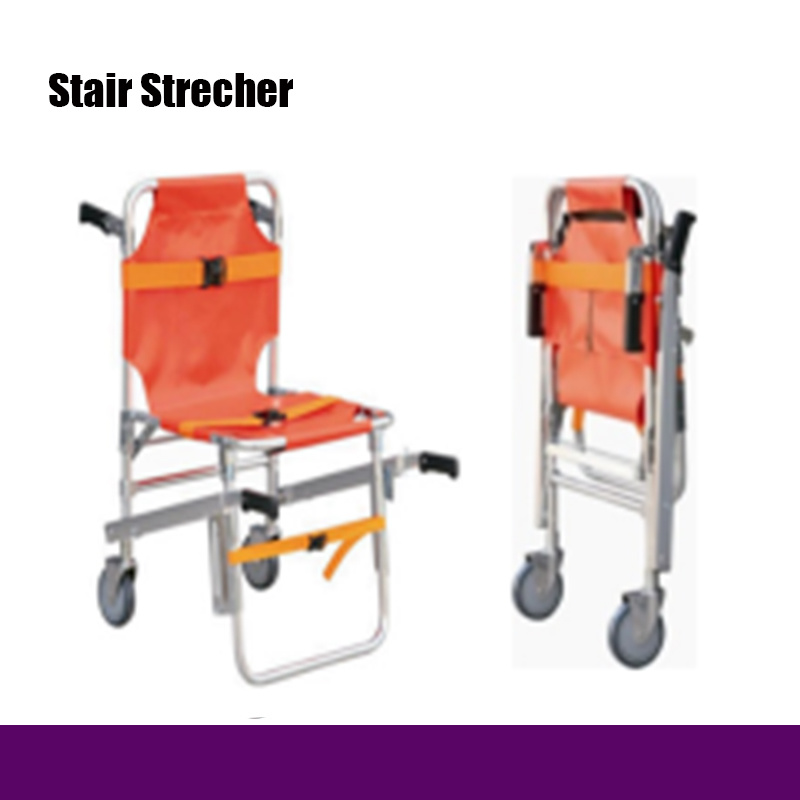 Hospital High Quality Aluminum Emergency Two-Wheel Stair Stretcher