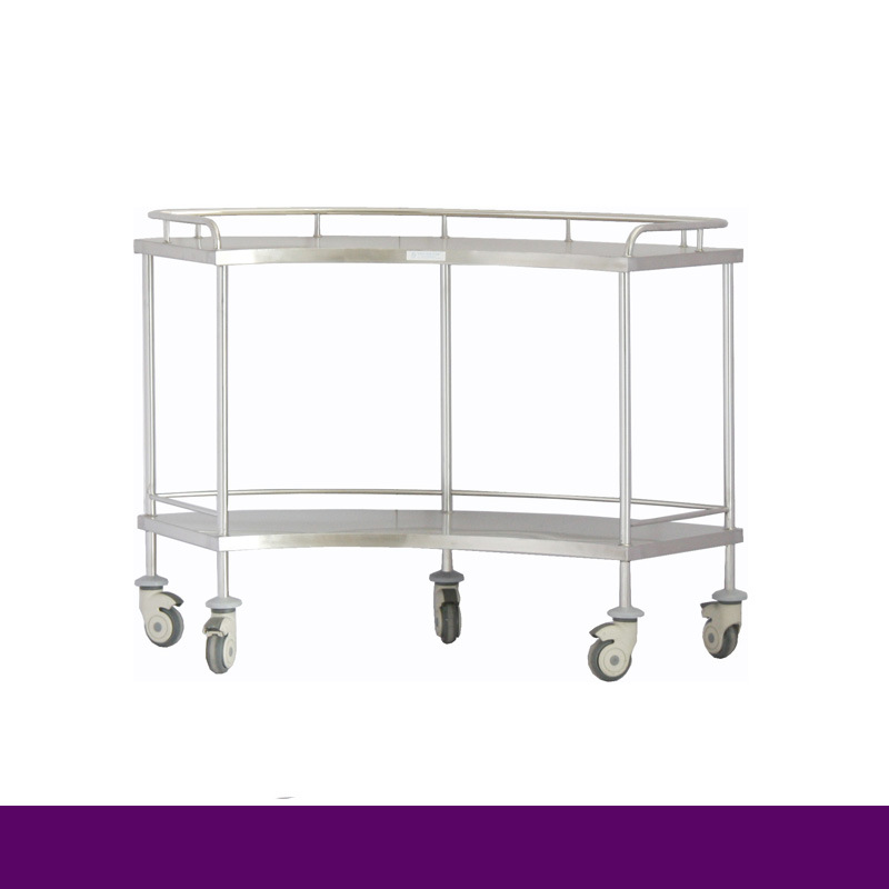 Hospital Medical Stainless Steel Instrument Cart with Wheels