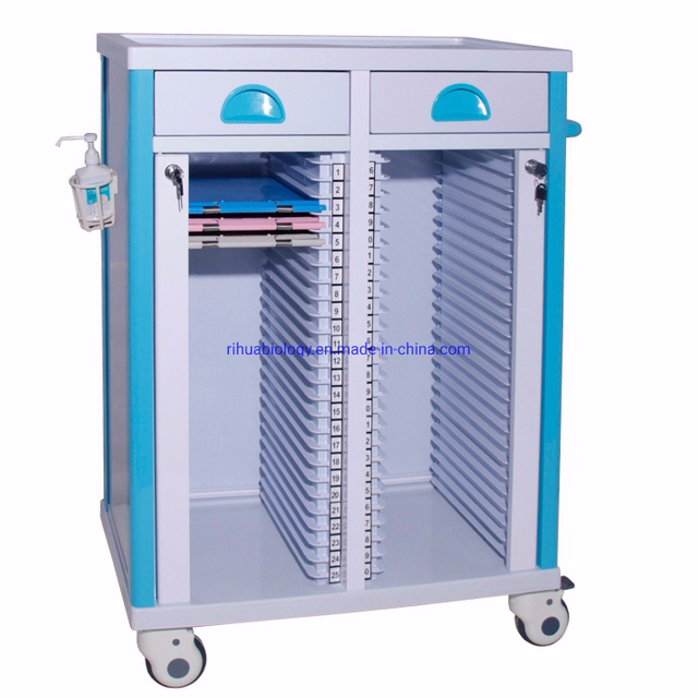 RH-C312 Hospital Furniture Patient Record Cart with 50 slots for patient data sheet clip