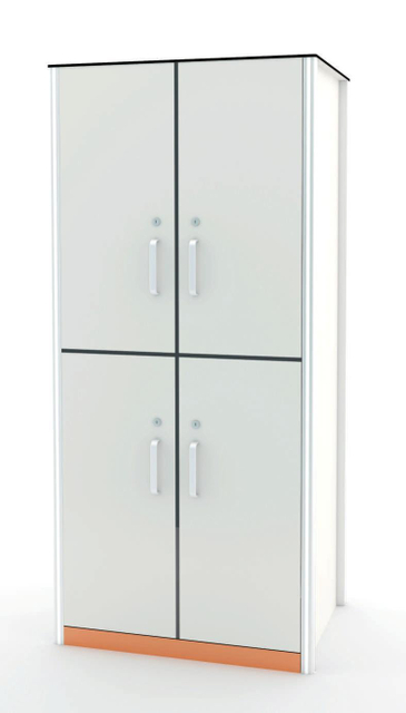 4 Cupboard Medical Storage Cabinet: Compact Laminate Material Hospital Patient Furniture Supply