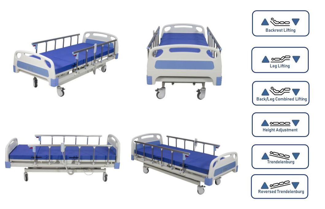 Rh-A428 Multifunctional High/Low Motorized ICU Hospital Medical Care Bed