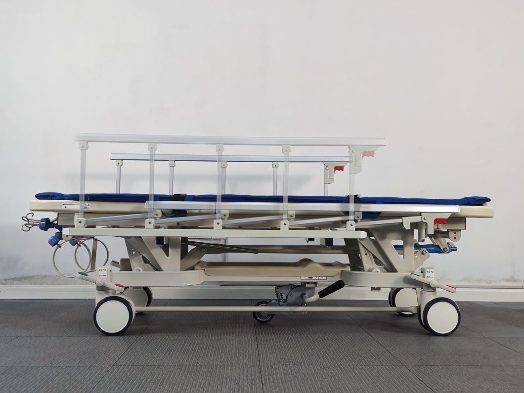 Rh-Fa800e 5 Folding Railings Transfer Patient Trolley Hospital Equipment