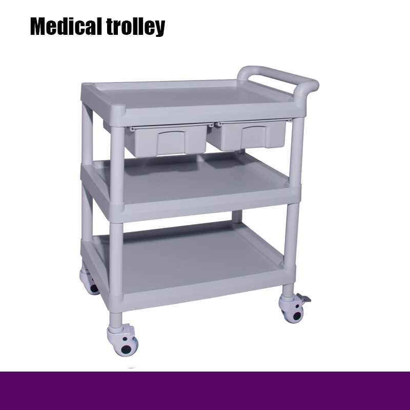 Hospital ABS Multifunctional Instrument Portable Trolley