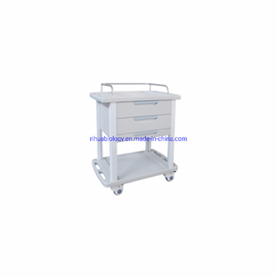 Rh-CH104 Hospital Furniture 3 Drawer ABS Nursing Treatment Cart 