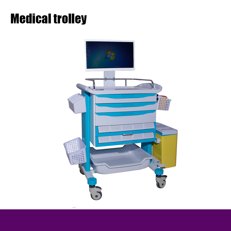 Hospital ABS Medical Emergency Trolley / Medical Carts with Wheels