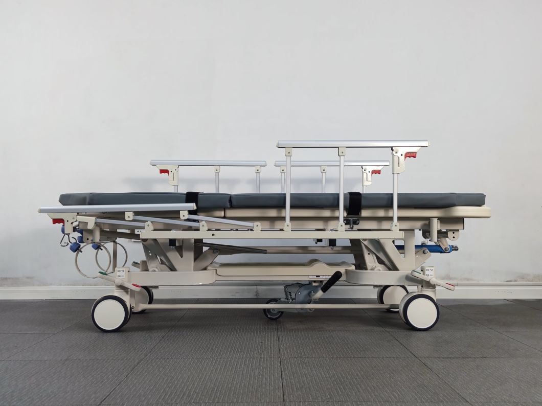 Rh-Fa800f Double Direction Deploying Folding Railing Transfer Patient Trolley Emergency Equipment