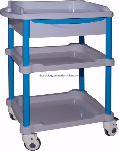 RH-C157 Hospital Patient Nursing Furniture 3 Shelf Treatment Cart