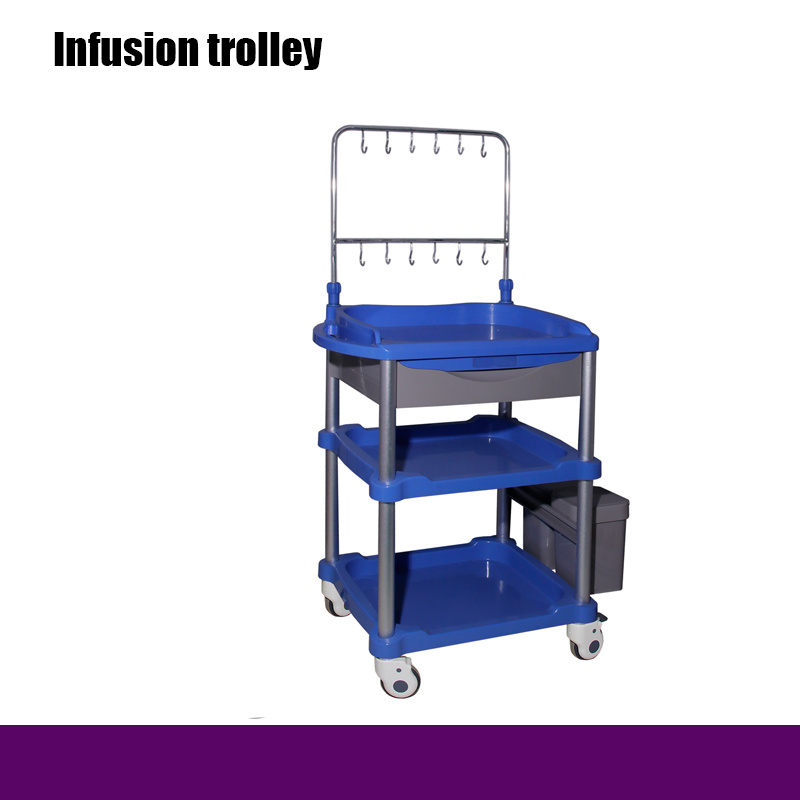 Well-Known Medical Equipment Manufacturers ABS Hospital Infusion Trolley