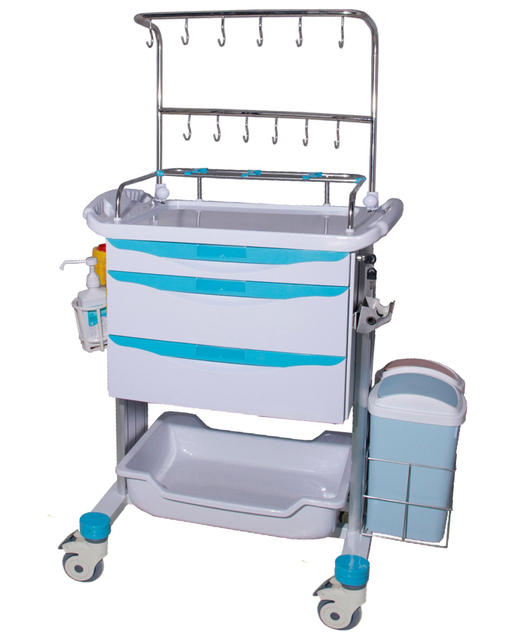 RH-C121 Hospital Furniture Medical Patient 2 Hook Row Infusion Cart