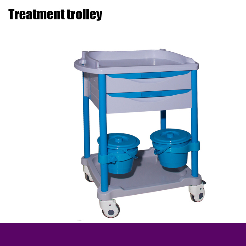 Hospital Treatment Trolley with Bucket Hand Nursing Cart