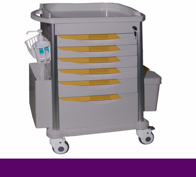 Hospital Drug Delivery Cart Medication for Emergency Trolley